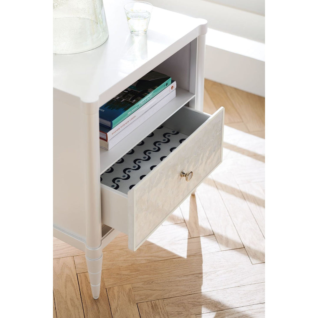 Classic White Cap Bedside Table Caracole 3