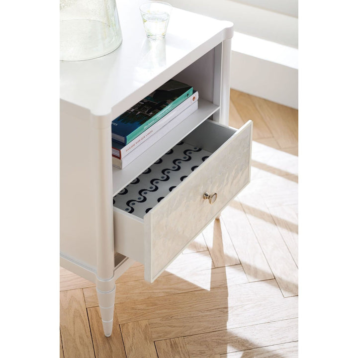 Classic White Cap Bedside Table Caracole 3