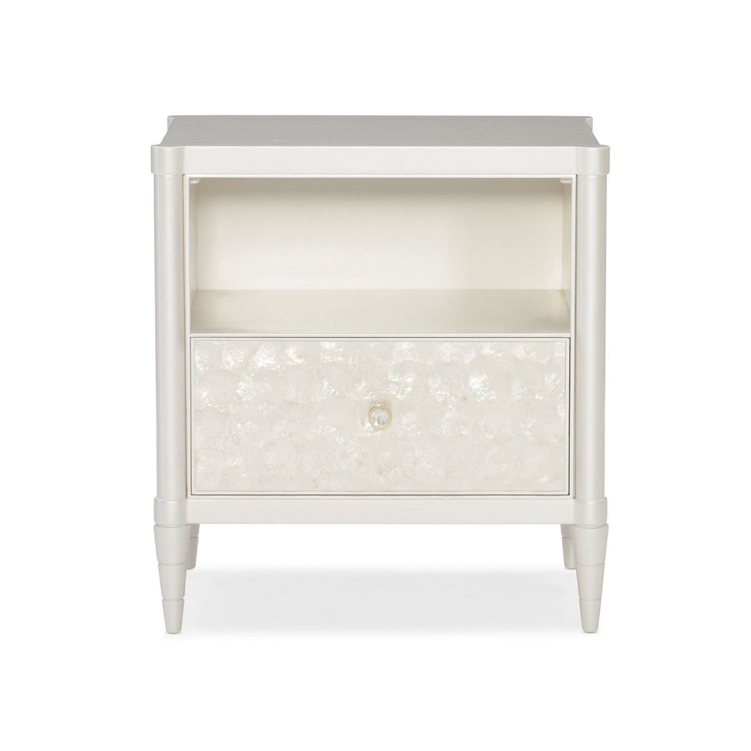 Classic White Cap Bedside Table Caracole 1