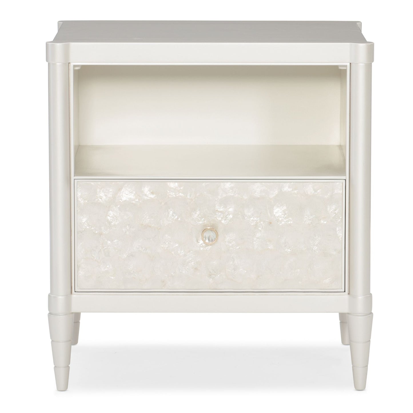 Caracole Classic White Cap Bedside Table