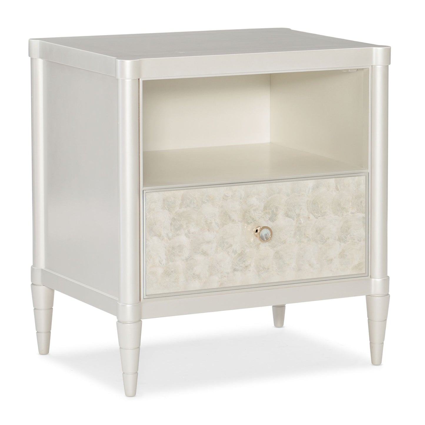 Caracole Classic White Cap Bedside Table