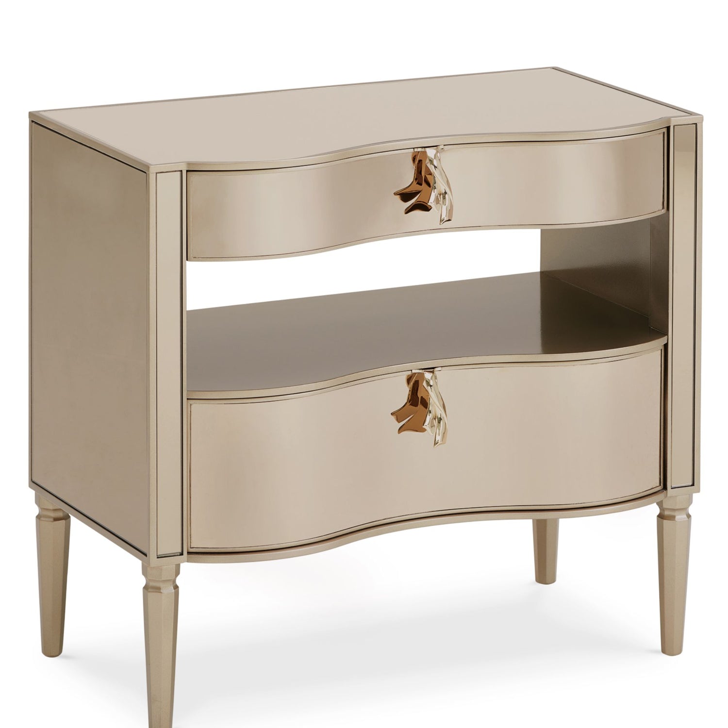  Caracole-Caracole Classic It's A Small Wonder Bedside Table-Gold 437 