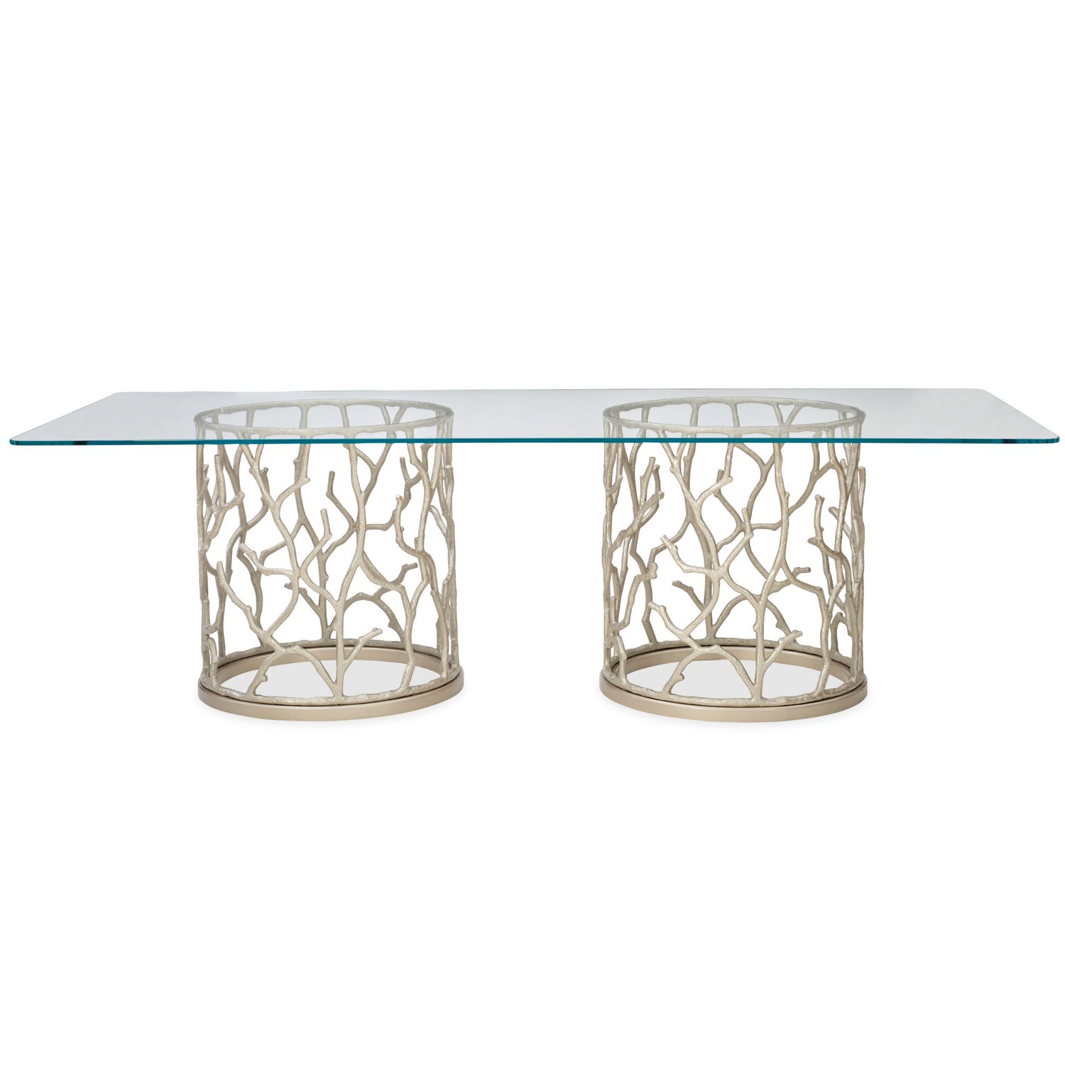  Caracole-Caracole Classic Around The Reef Rectangular Dining Table-Gold 477 