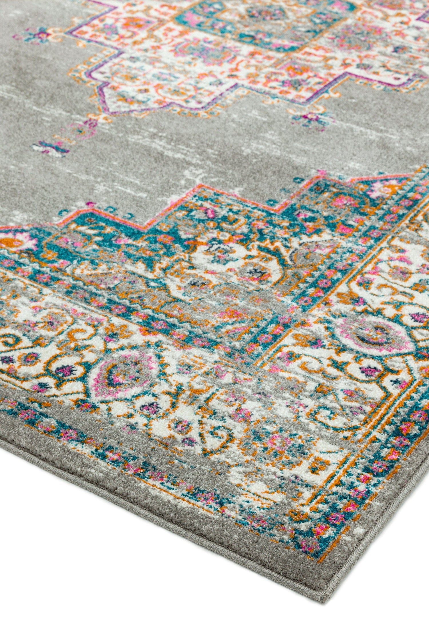  Asiatic Carpets-Asiatic Carpets Colt Machine Woven Rug Medallion Grey - 200 x 290cm-Multicoloured 941 