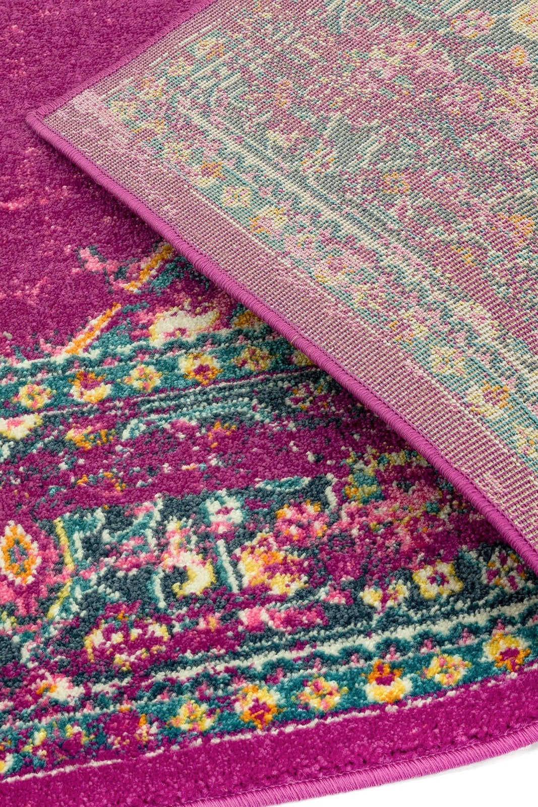 Asiatic Carpets Colt Machine Woven Rug Medallion Fuchsia - 120 x 170cm