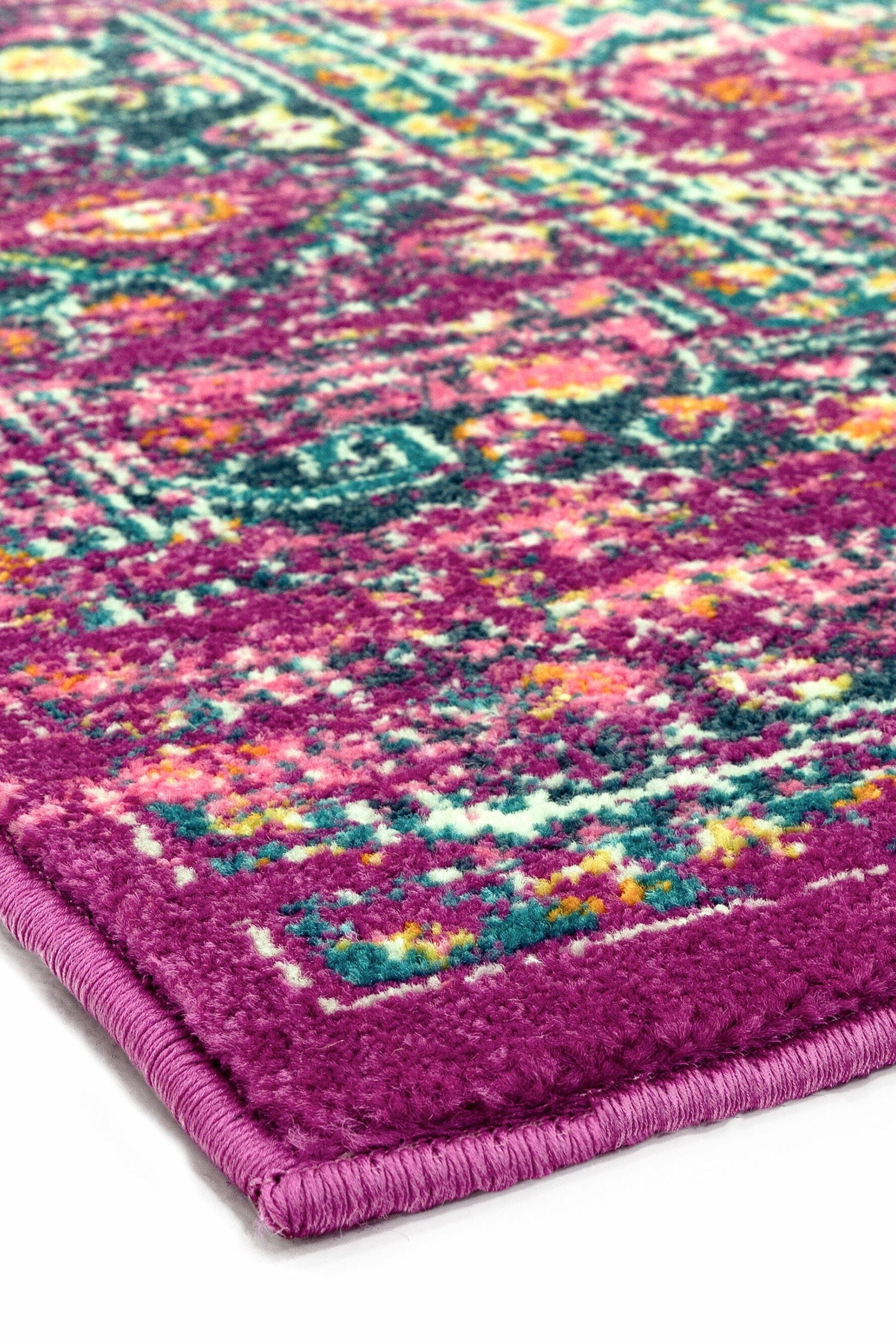  Asiatic Carpets-Asiatic Carpets Colt Machine Woven Rug Medallion Fuchsia - 160 x 230cm-Multicoloured 149 