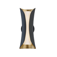 Hudson Valley Lighting Josie 2 Light Wall Sconce in Black & Gold Leaf