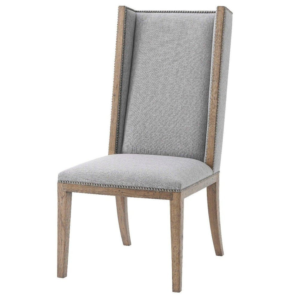  Theodore Alexander-Theodore Alexander Aston Dining Chair in Matrix Pewter-Grey 877 