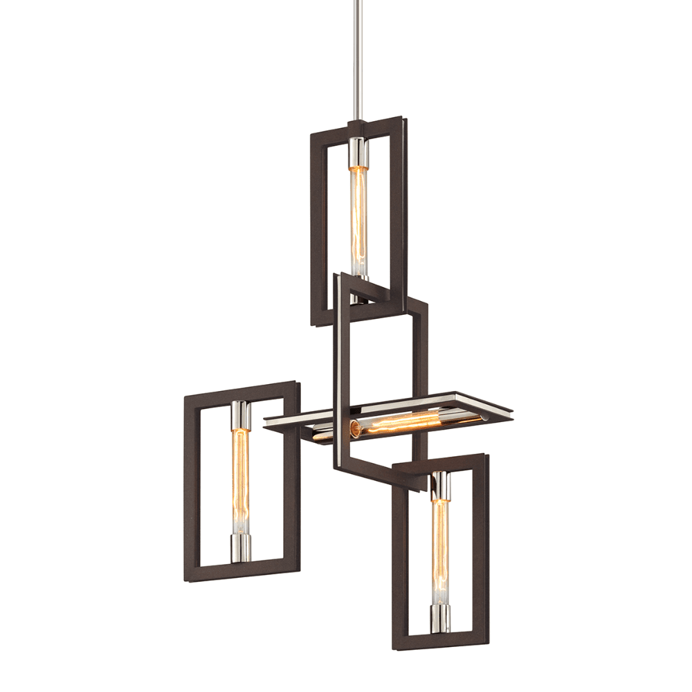 Hudson Valley Lighting Enigma 4 Light Chandelier in Bronze with Polished Stainless