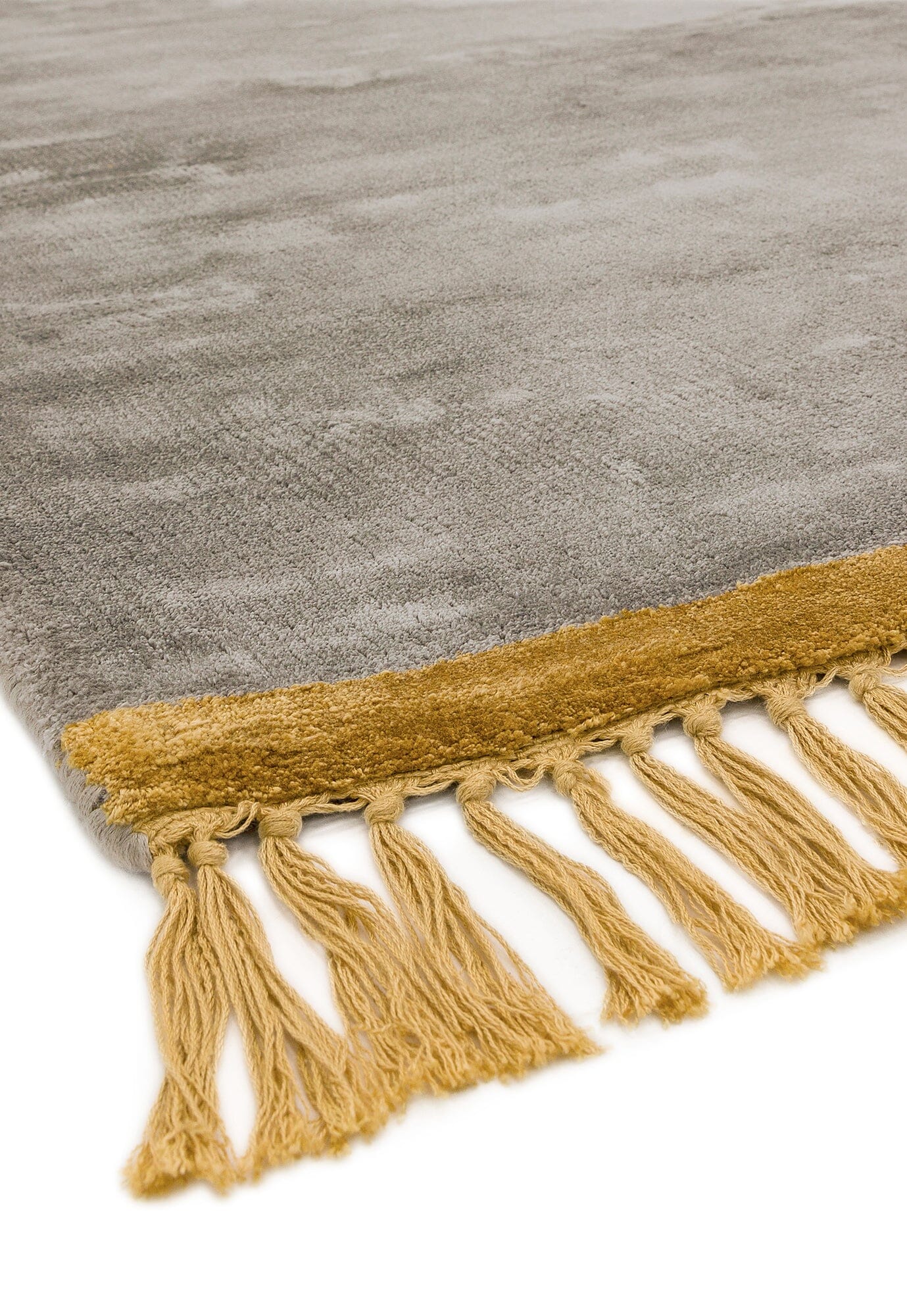 Asiatic Carpets Elgin Hand Woven Rug Silver/ Mustard Border - 160 x 230cm