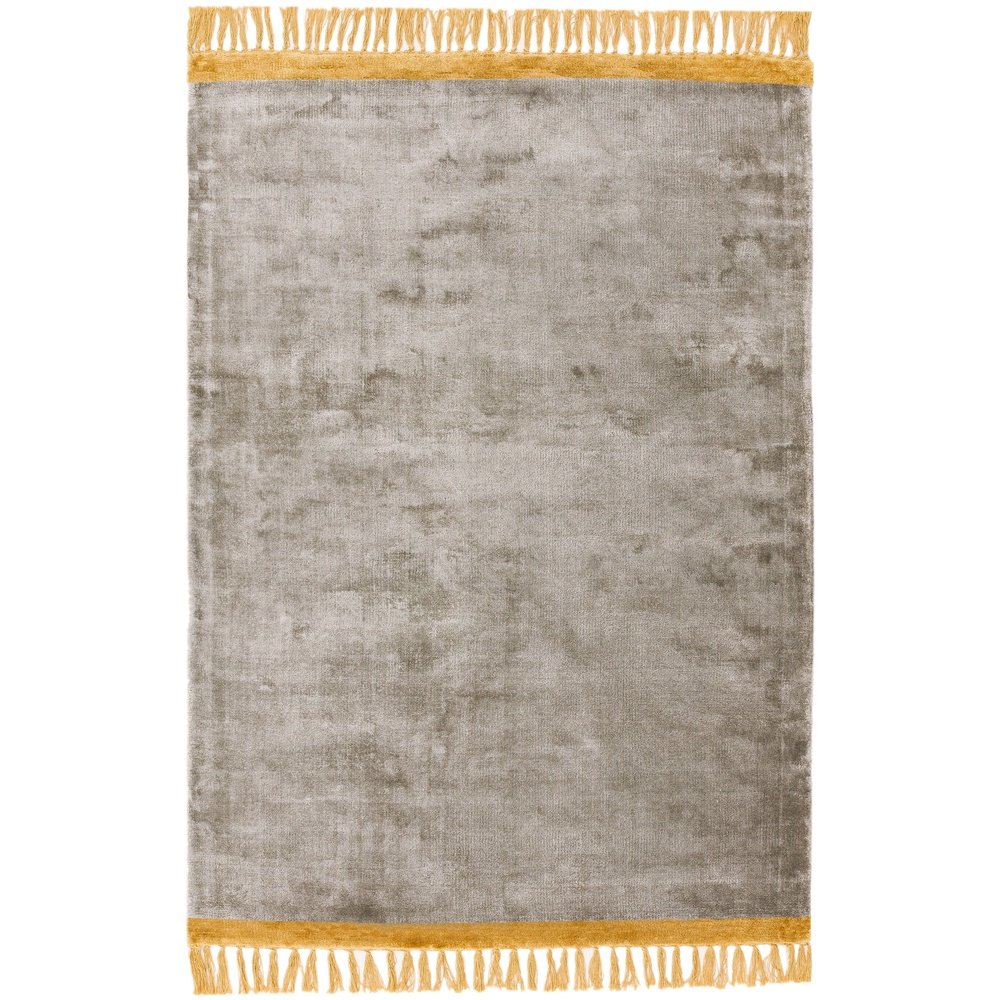  Asiatic Carpets-Asiatic Carpets Elgin Hand Woven Rug Silver/ Mustard Border - 160 x 230cm-Grey, Silver 325 