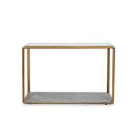 DI Designs Elmley Console Table - Antique Brass & Faux Shagreen