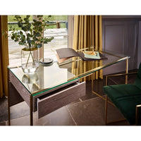 Gillmore Federico Black Stained Oak With Brass Frame Desk