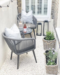 Gallery Outdoor Kenrick 2 Seater Bistro/Tea Set Grey