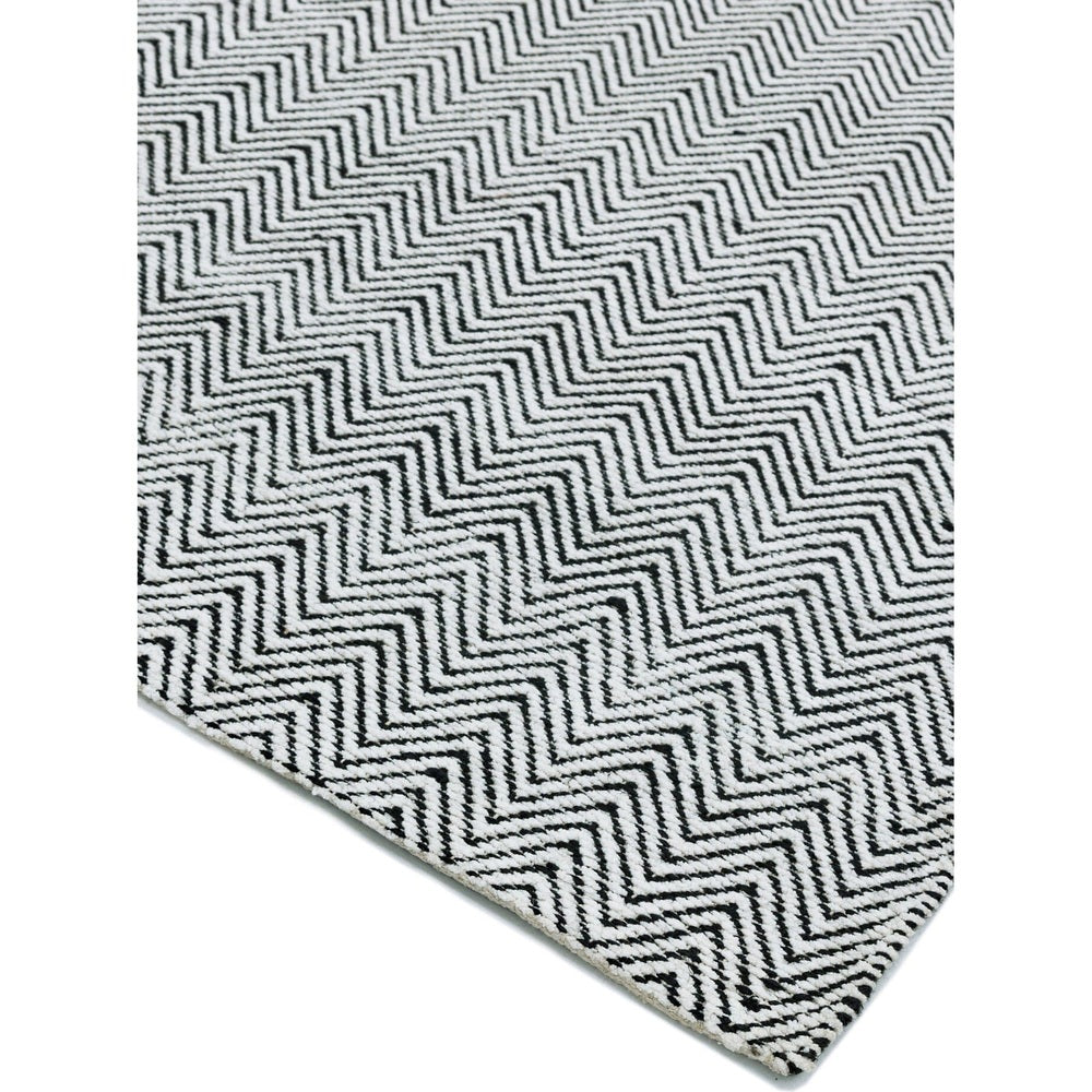 Ives Hand Woven Rug - Black & White Asiatic Carpets 3