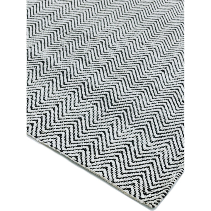 Ives Hand Woven Rug - Black & White Asiatic Carpets 3