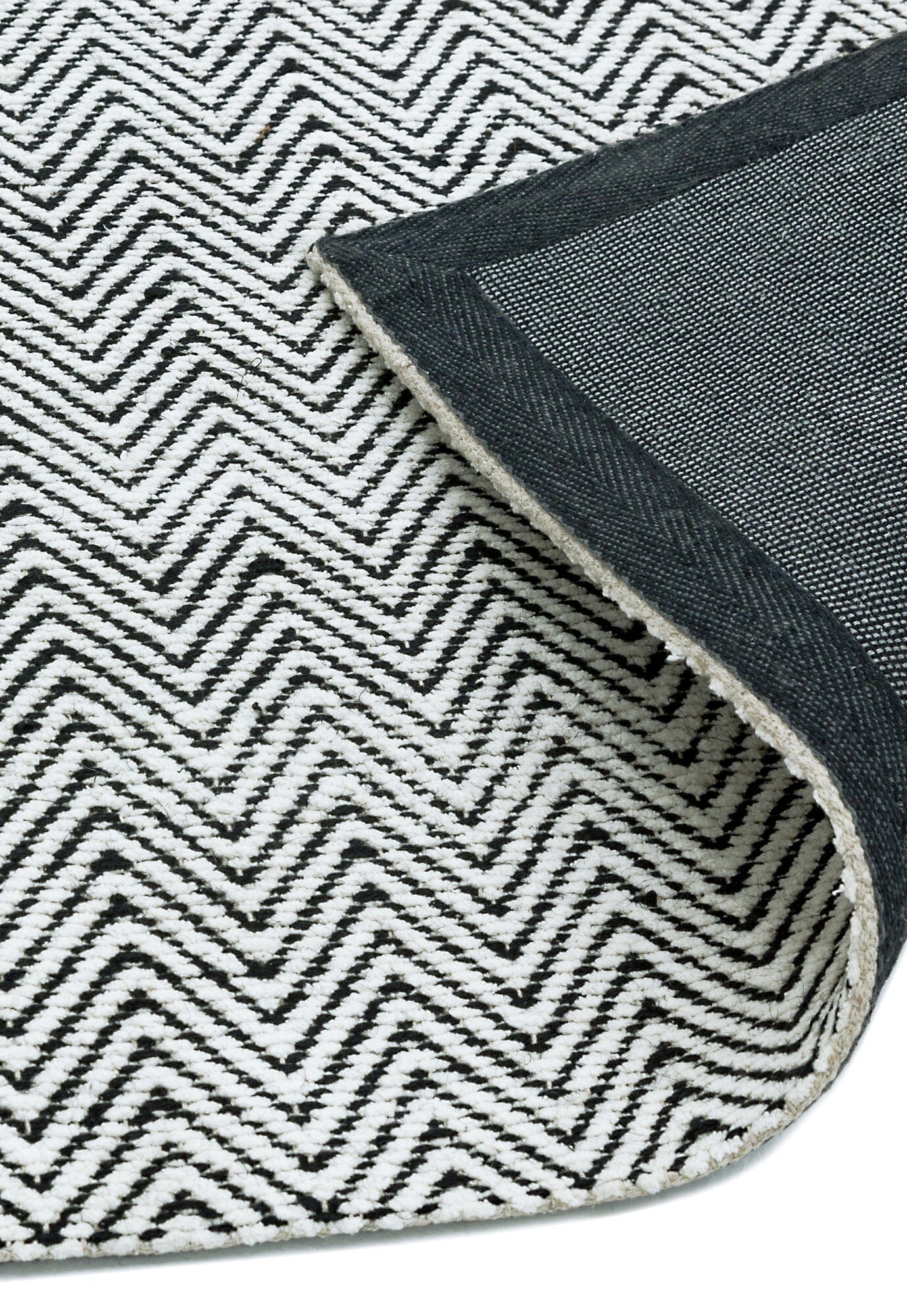  Asiatic Carpets-Asiatic Carpets Ives Hand Woven Rug Black White - 120 x 170cm-Black, White 773 