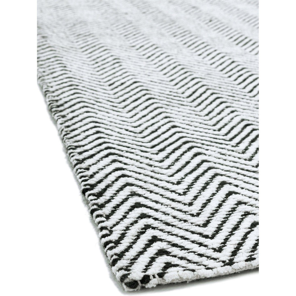 Ives Hand Woven Rug - Black & White Asiatic Carpets 5
