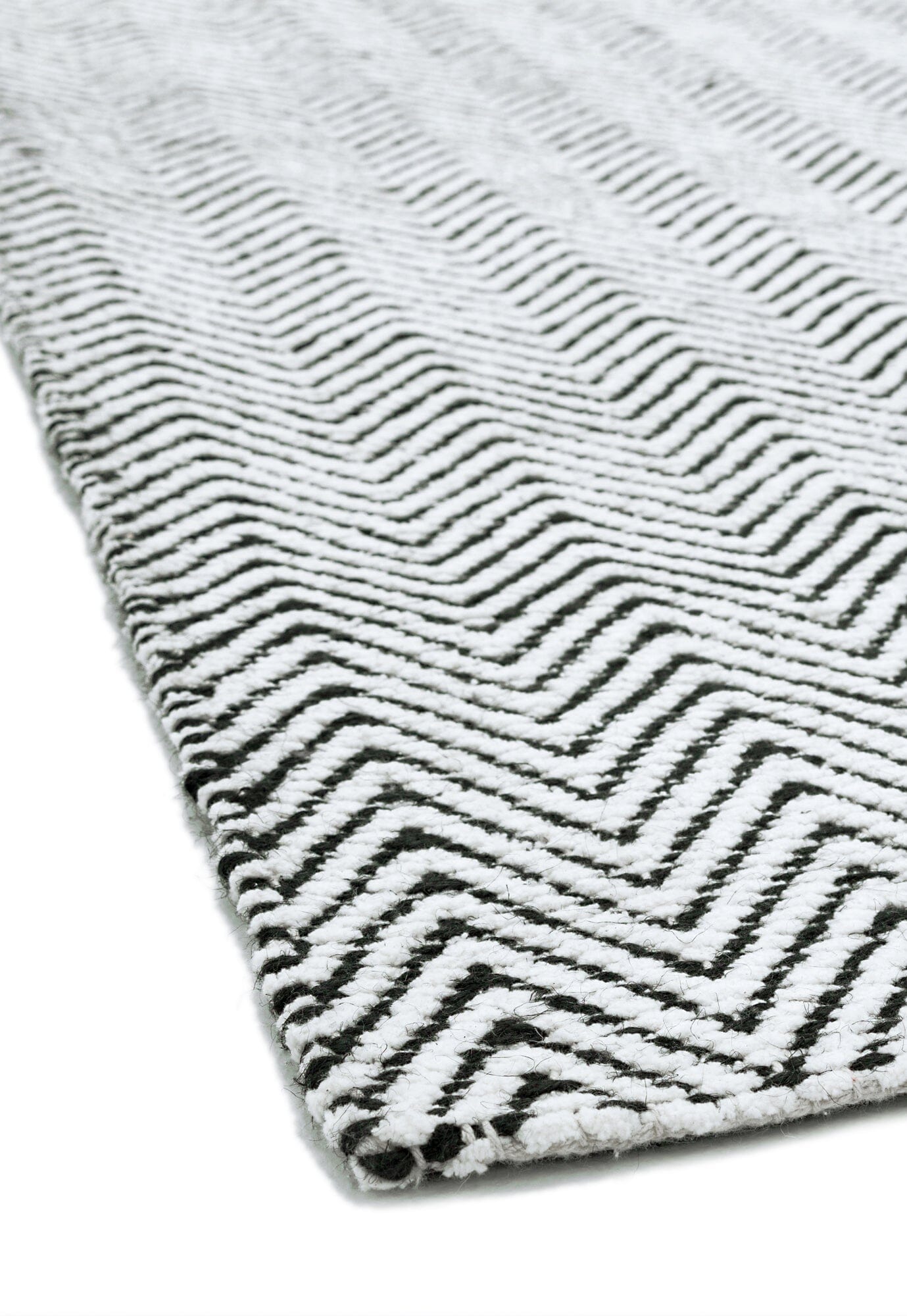  Asiatic Carpets-Asiatic Carpets Ives Hand Woven Rug Black White - 120 x 170cm-Black, White 309 