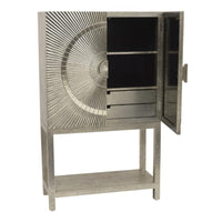 Libra Interiors Coco 2 Door Bar Cabinet in Silver