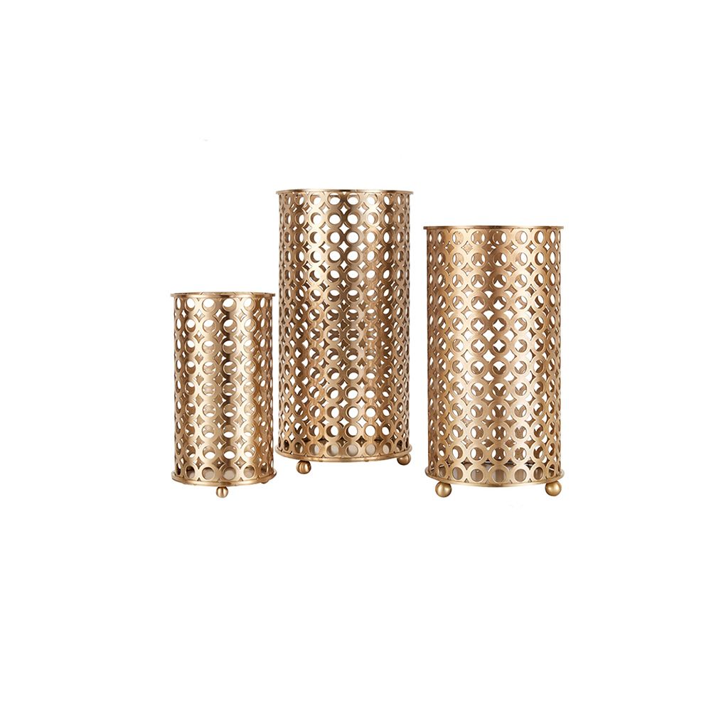  LiangAndEimil-Liang & Eimil Trellis Candle Holder Small-Gold 645 