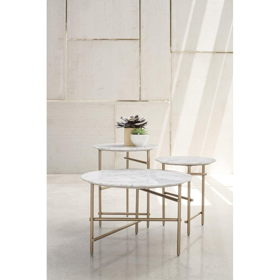 Modern Edge Concentric Round Coffee Table Caracole 2