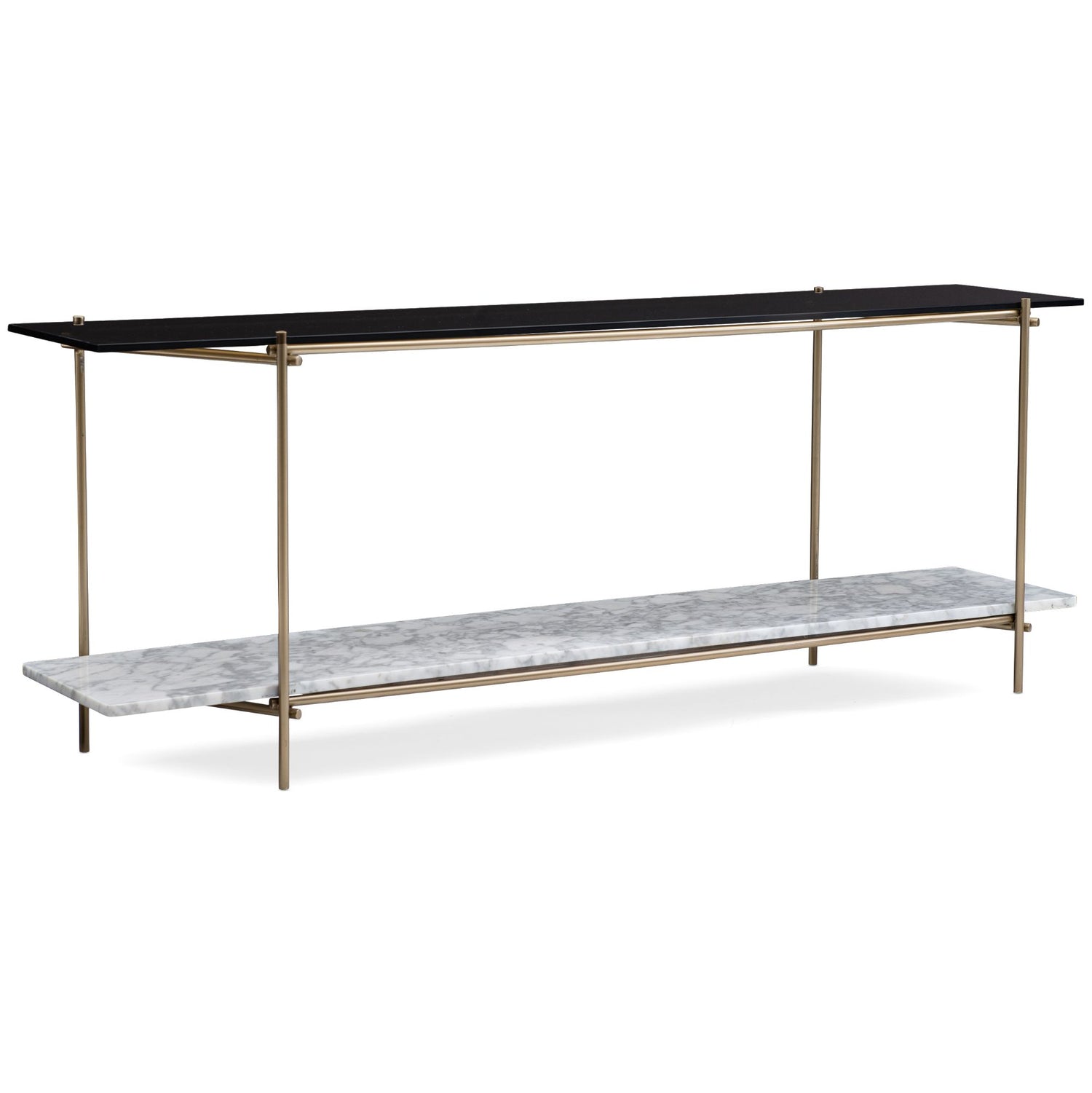  Caracole-Caracole Modern Edge Concentric Console Table-Black 445 