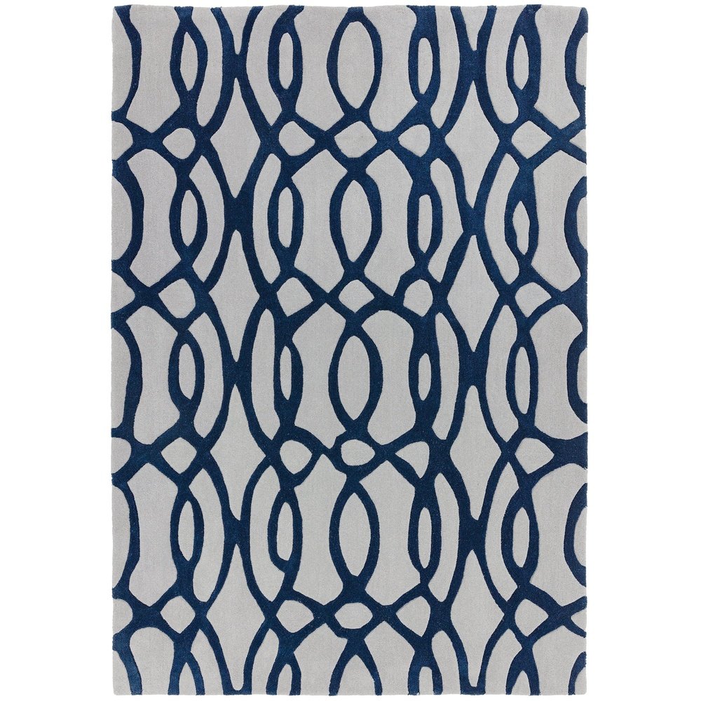 Asiatic Carpets-Asiatic Carpets Matrix Hand Tufted Rug Wire Blue - 160 x 230cm-Multicoloured 021 