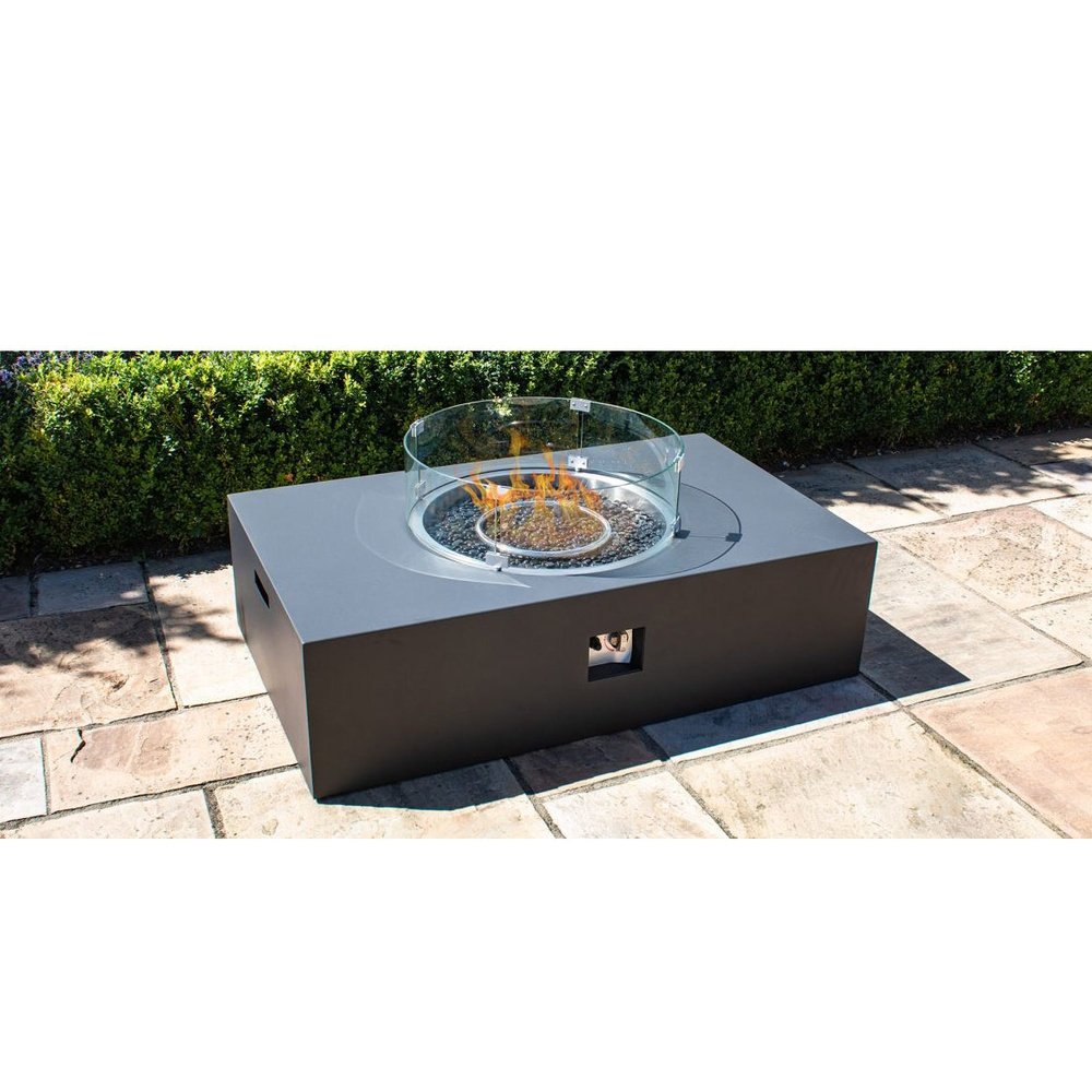 Maze Wide Fire Pit Coffee Table in Charcoal