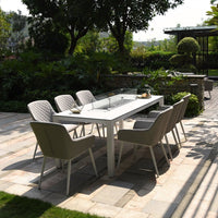 Maze Zest 8 Seat Outdoor Dining Set with Fire Pit Table