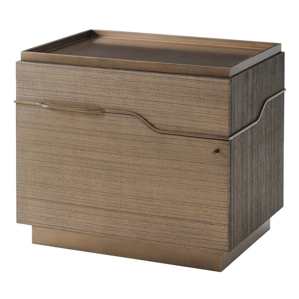 Theodore Alexander Bedside Cabinet Mesa LHF in Bronze Scrim