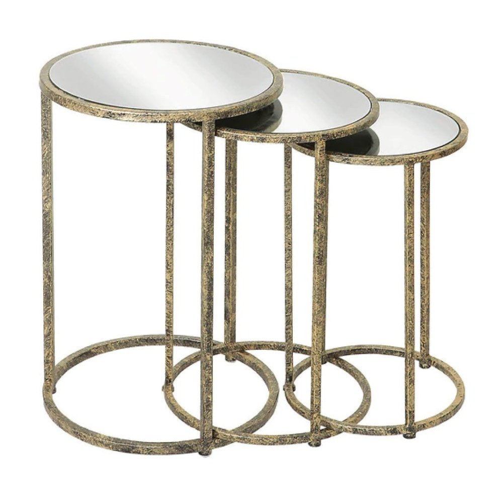 Mindy Brownes Mirror Top Nest of Tables - Set of 3-MindyBrown-Olivia's 
