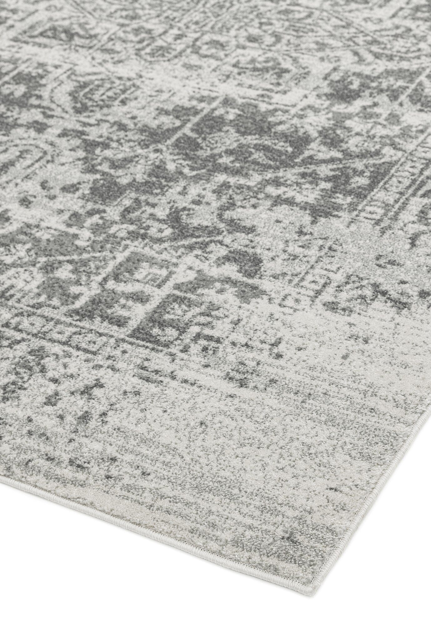  Asiatic Carpets-Asiatic Carpets Nova Machine Woven Rug Antique Grey - 120 x 170cm-Grey, Silver 093 