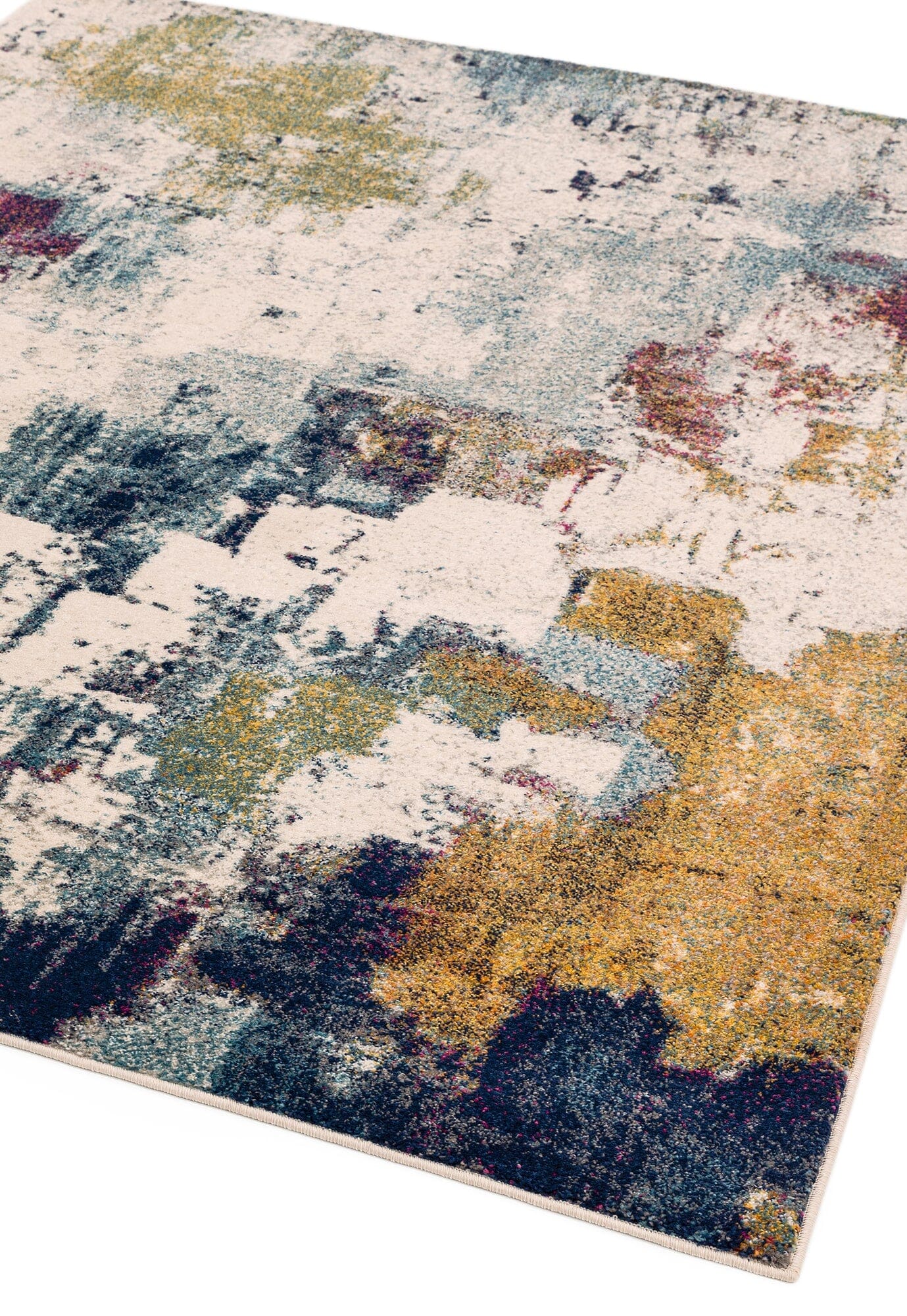  Asiatic Carpets-Asiatic Carpets Nova Machine Woven Rug Abstract Mustard Multi - 160 x 230cm-Multicoloured 845 