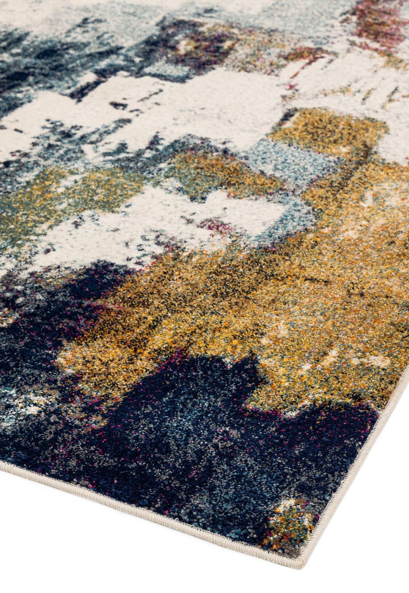  Asiatic Carpets-Asiatic Carpets Nova Machine Woven Rug Abstract Mustard Multi - 200 x 290cm-Multicoloured 517 