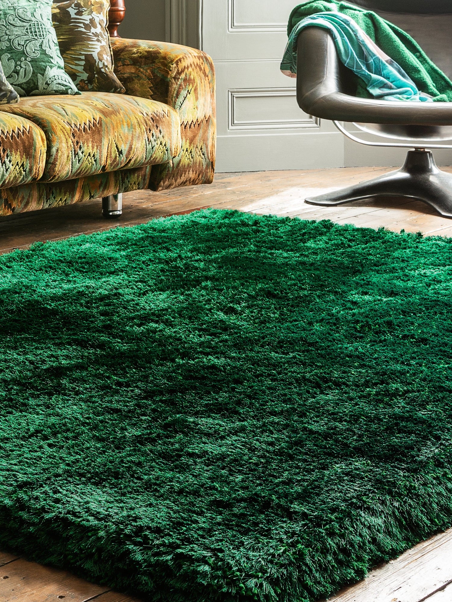  Asiatic Carpets-Asiatic Carpets Plush Hand Woven Rug Emerald - 160 x 230cm-Green 165 