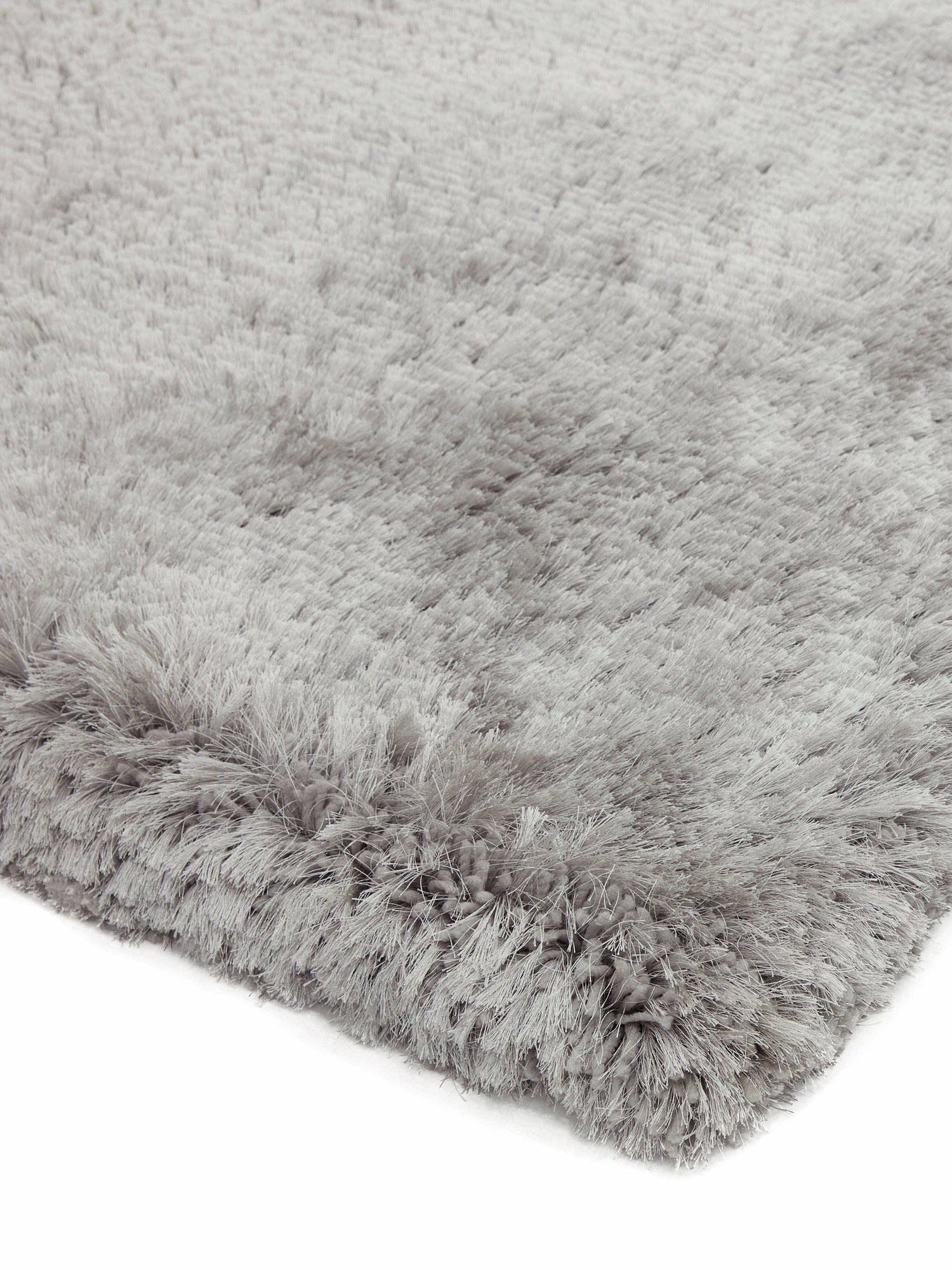  Asiatic Carpets-Asiatic Carpets Plush Hand Woven Rug Silver - 140 x 200cm-Grey, Silver 973 