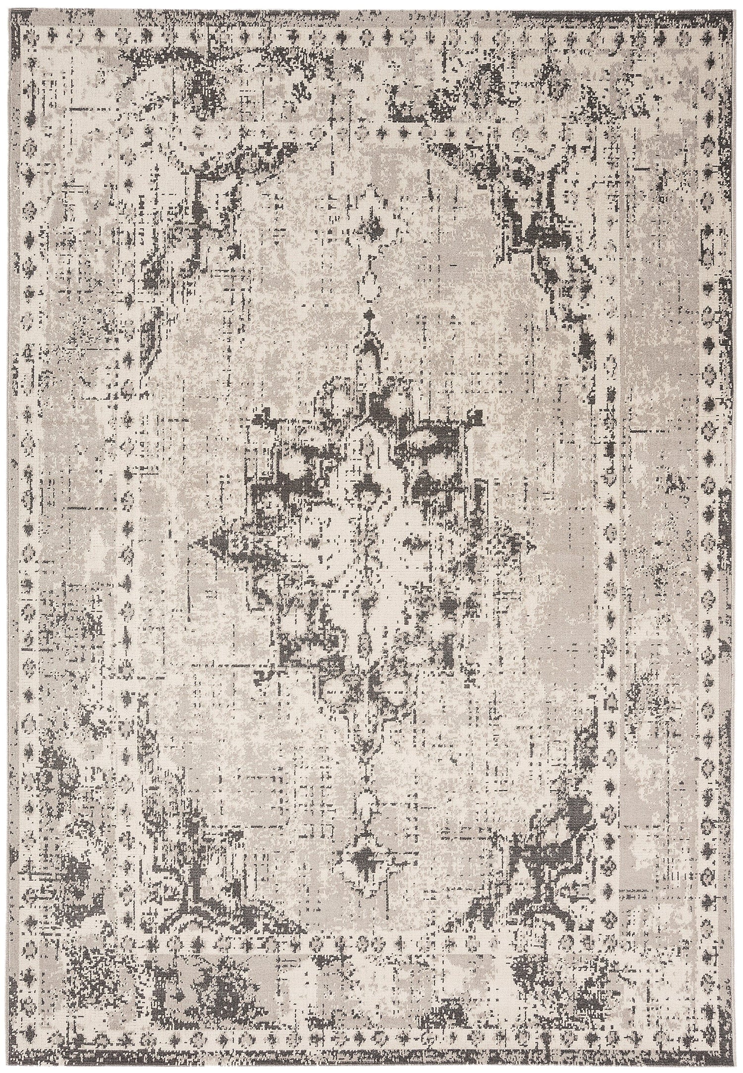  Asiatic Carpets-Asiatic Carpets Revive Machine Made Rug REV02 - 200 x 290cm-Grey, Silver 501 