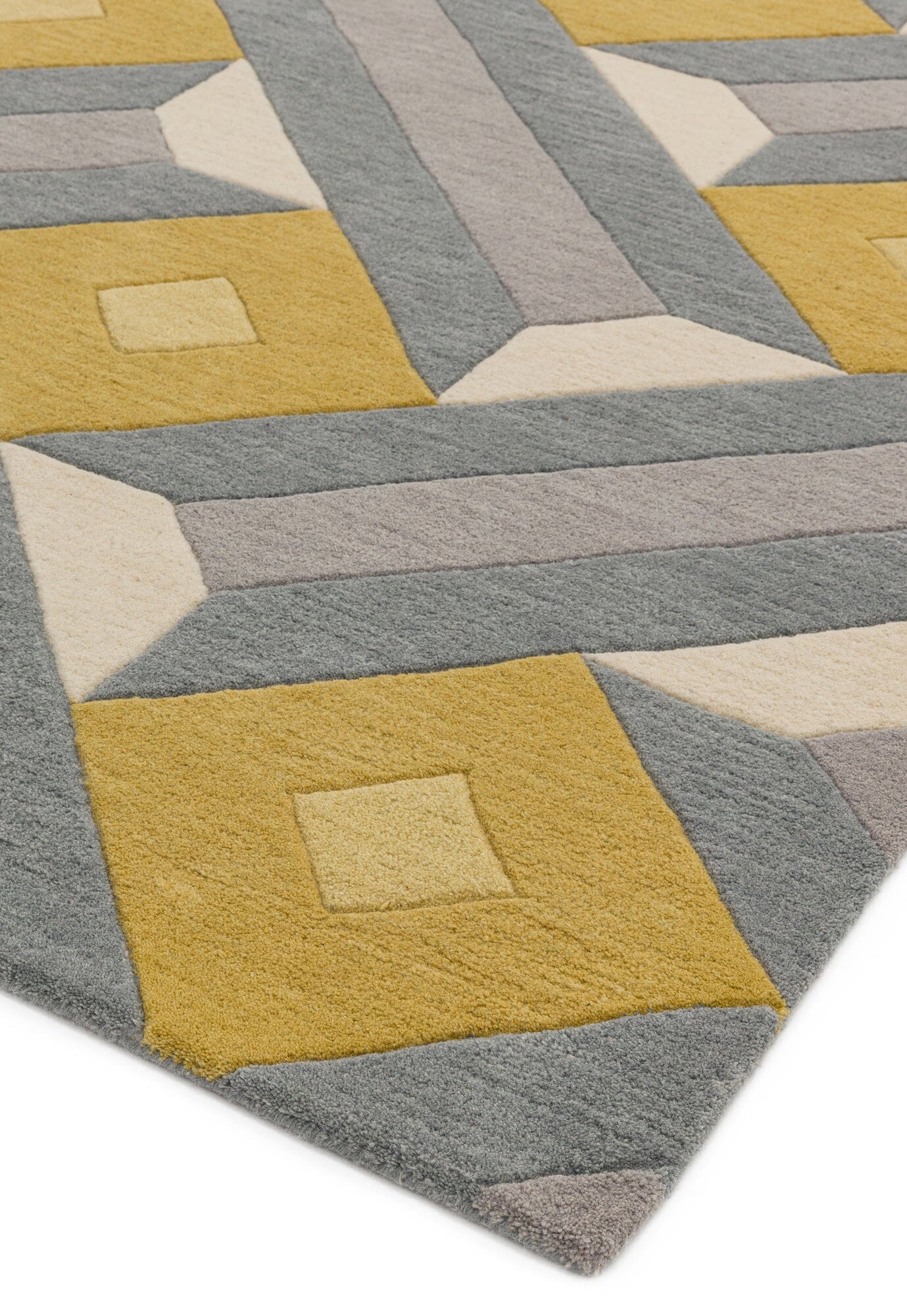  Asiatic Carpets-Asiatic Carpets Reef Handtufted Rug Motif Ochre Grey - 200 x 290cm-Multicoloured 477 