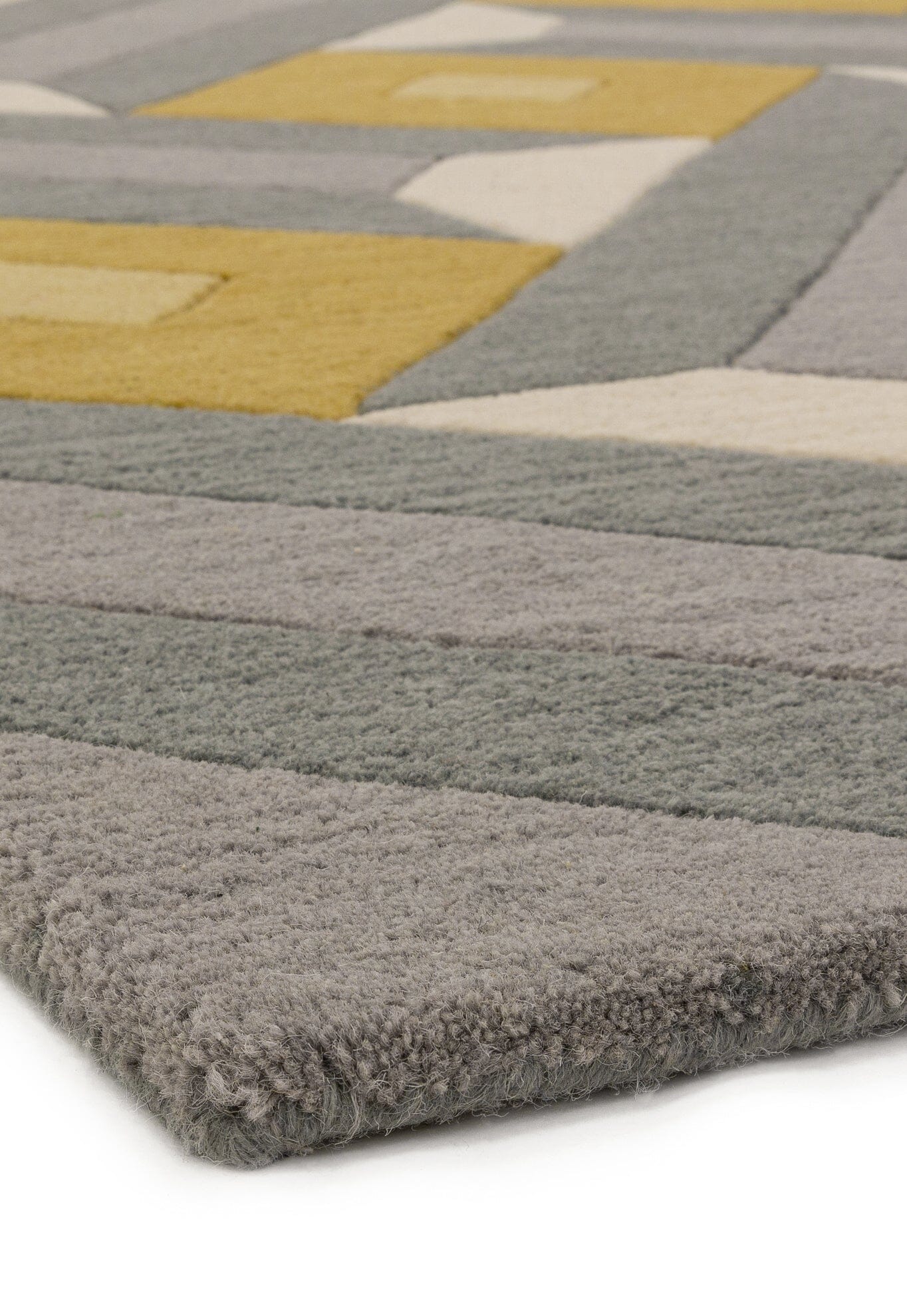  Asiatic Carpets-Asiatic Carpets Reef Handtufted Rug Motif Ochre Grey - 200 x 290cm-Multicoloured 013 