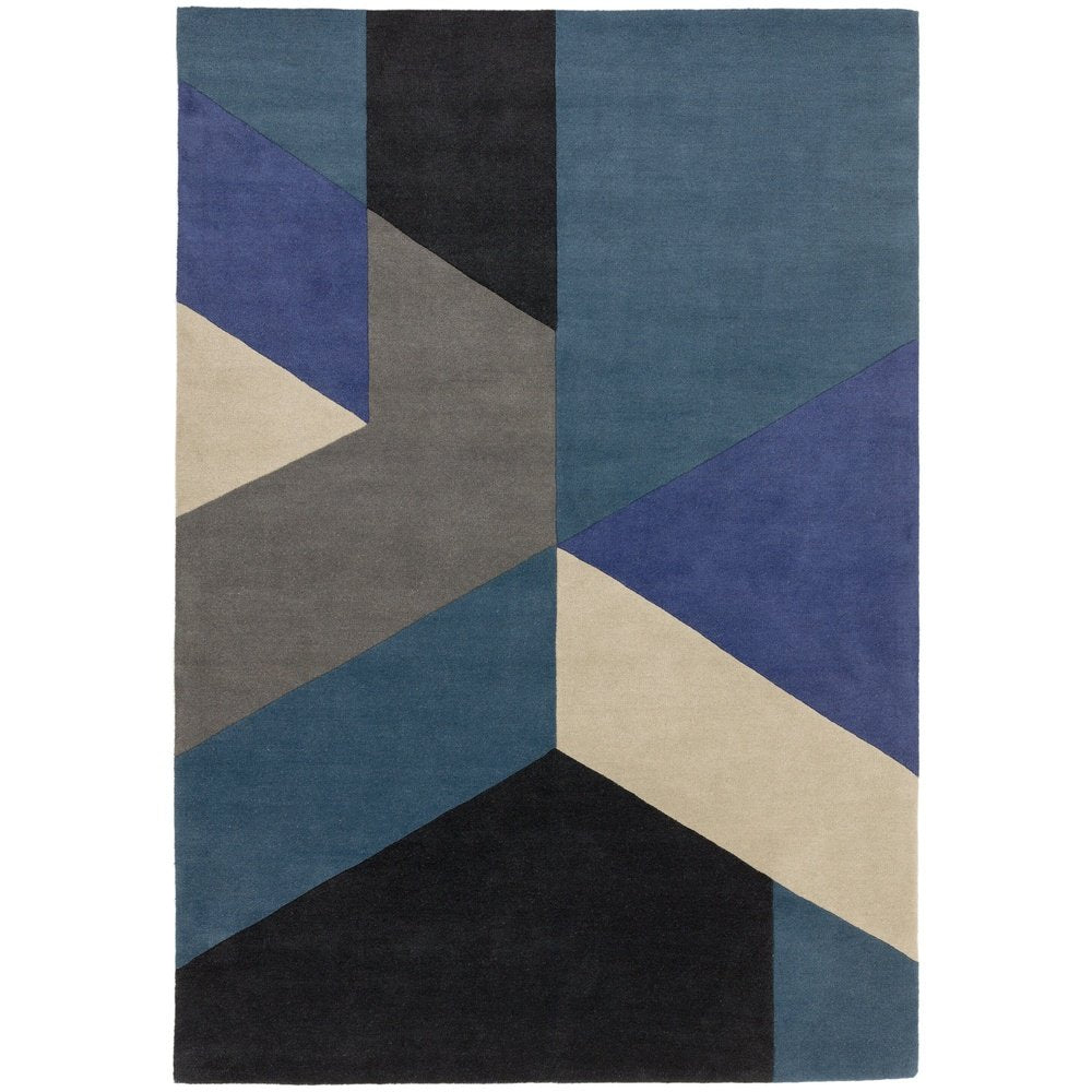  Asiatic Carpets-Asiatic Carpets Reef Handtufted Rug Big Geo Blue - 200 x 290cm-Multicoloured 861 