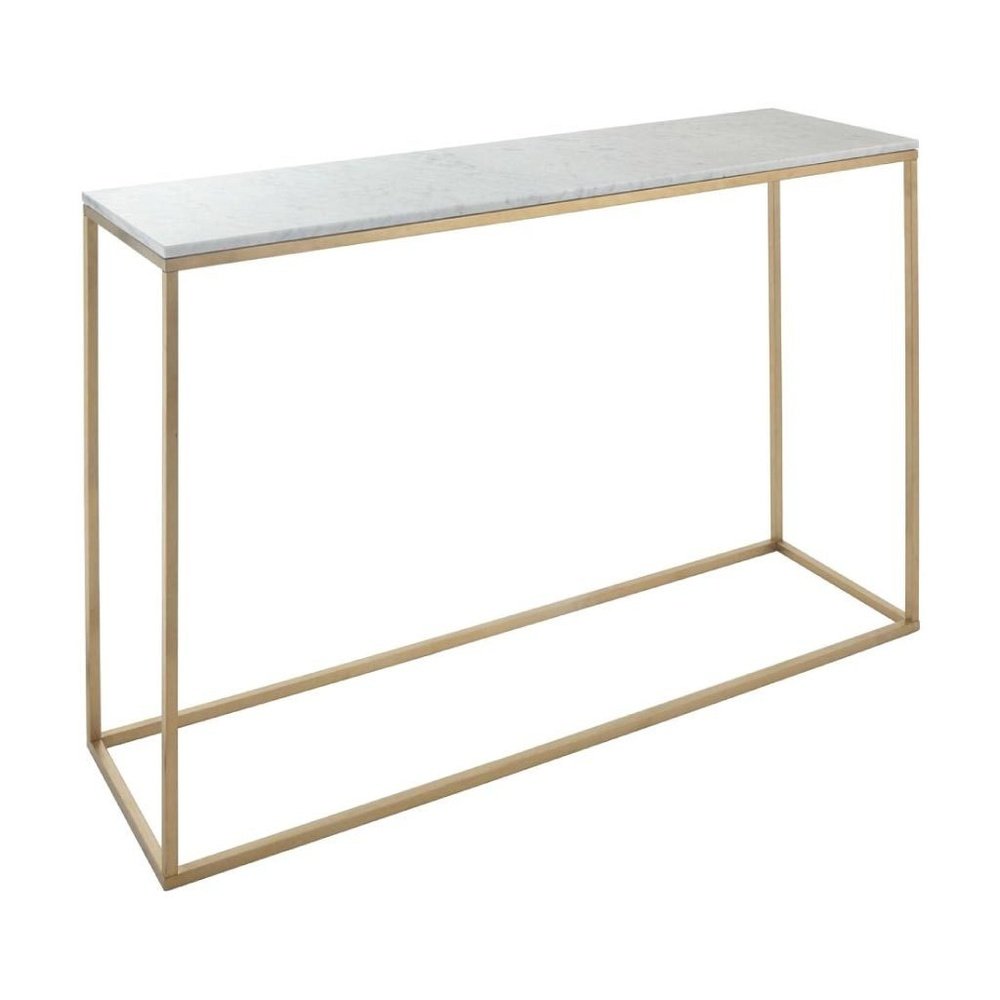 Faceby Brushed Gold Finish & Marble Console-RVAstley-Olivia's 