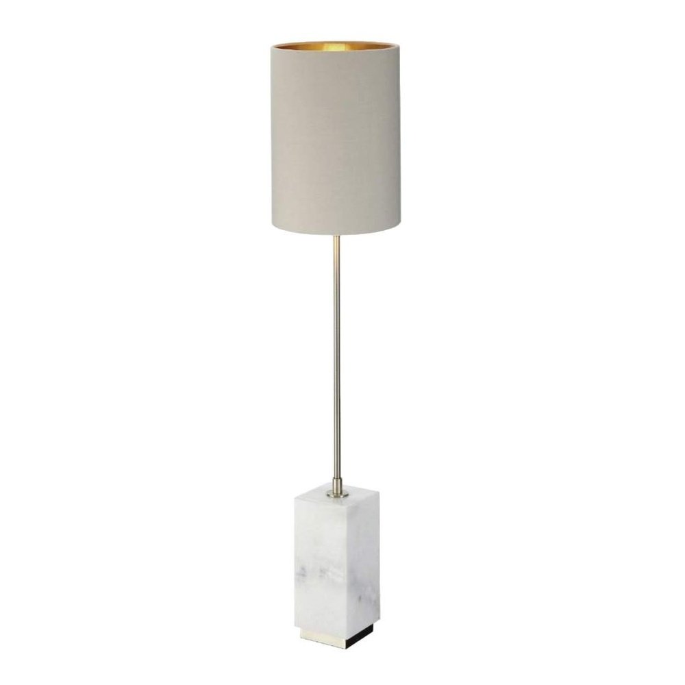 Lindau, white marble and antique brass table lamp-RVAstley-Olivia's 