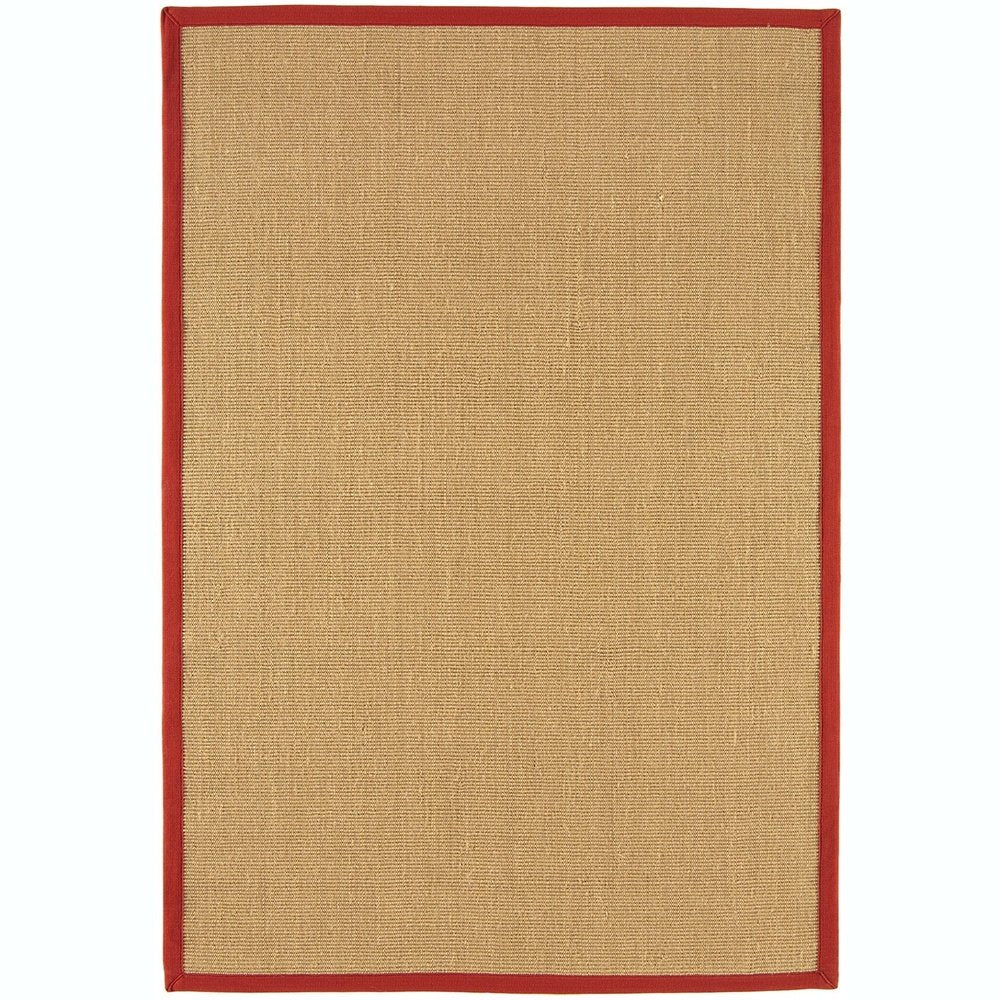  Asiatic Carpets-Asiatic Carpets Sisal Machine Woven Rug Linen/Red - 120 x 180cm-Beige, Natural 037 