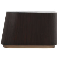 Theodore Alexander Oblique Right Bedside Cabinet in Veneer & Carrara