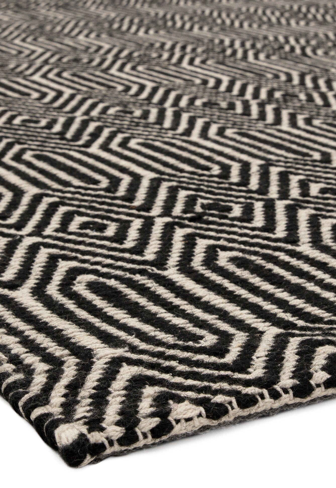  Asiatic Carpets-Asiatic Carpets Sloan Hand Woven Rug Black - 160 x 230cm-Black 421 