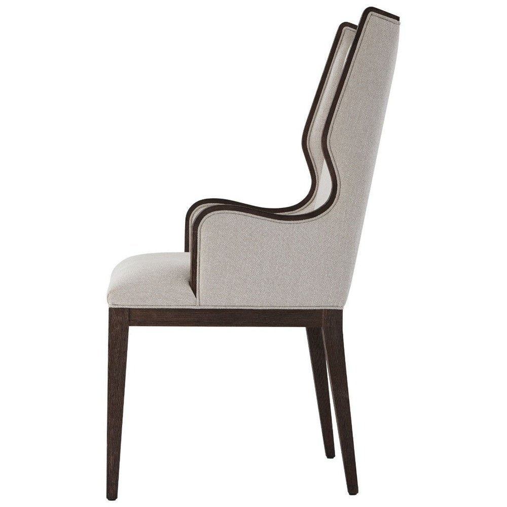 Della Dining Chair with Arms - Kendal Linen Theodore Alexander 3
