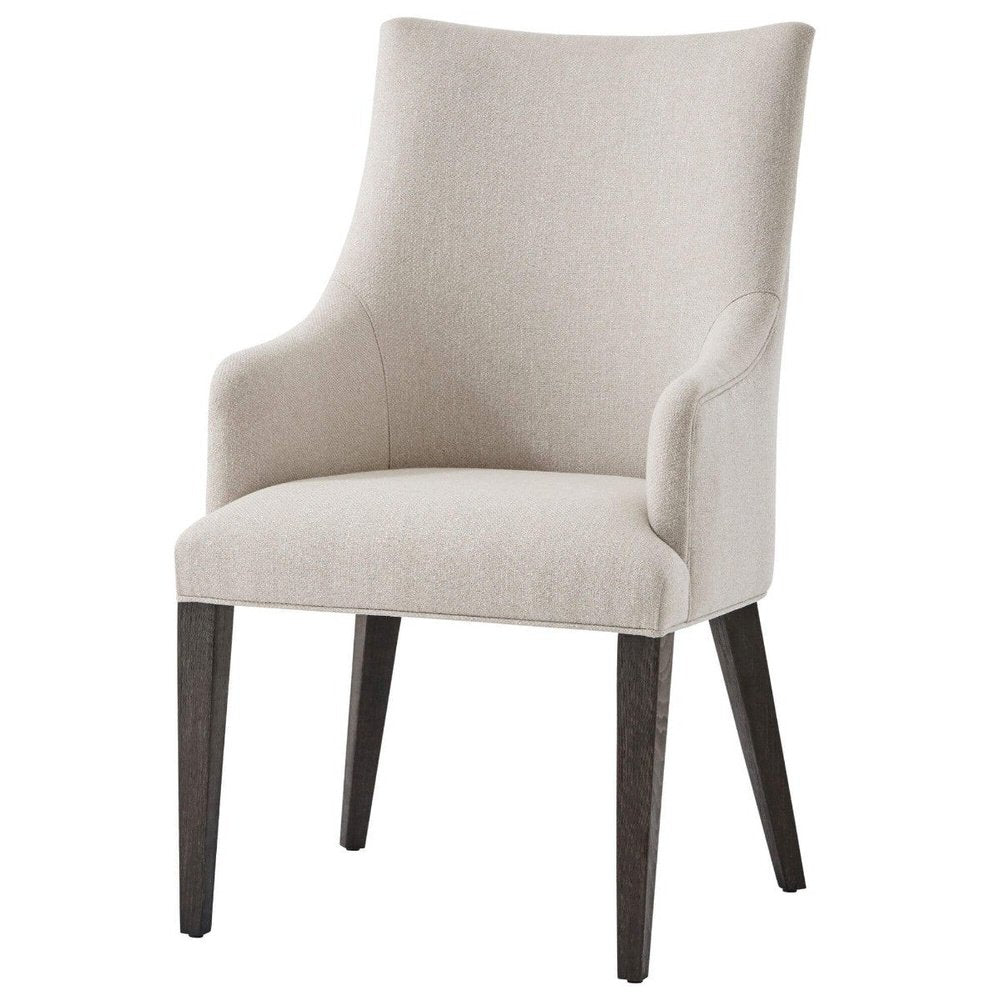 Adele Dining Chair with Arms - Kendal Linen Theodore Alexander 1