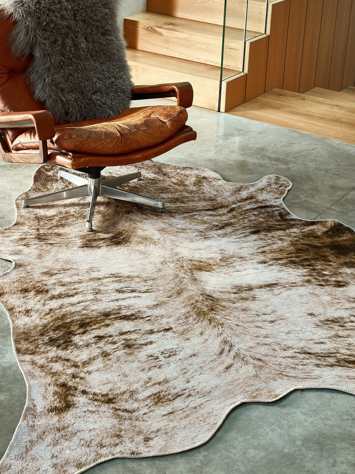 Asiatic Carpets Texas Faux Cowhide Chromajet Print Rug Grey - 190 x 240cm