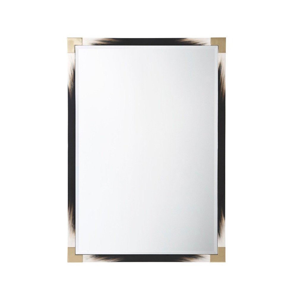 Theodore alexander cutting edge small wall mirror in black wall